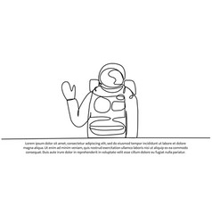 Continuous Line Design Of Spaceman Travel Concept