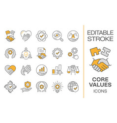 Core Values Icons Such As Business Social