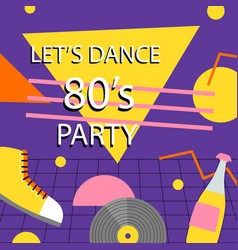 Flat 80s Themed Party Posts Set