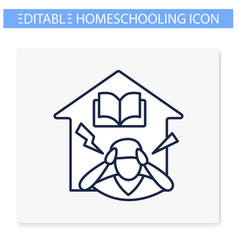 Homeschooling Stress Line Icon