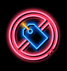 Label Crossed Out Mark Neon Glow Icon