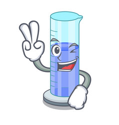 Two Finger Graduated Cylinder Icon In Outline