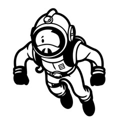 Astronaut In Space Suit Flying On White