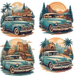 Excellent Tshirt Vintage Car Summer Set