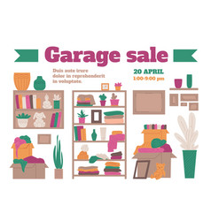 Garage Sale Advertising Banner Flat