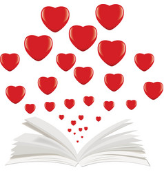 Open Book With Many Hearts Coming Out