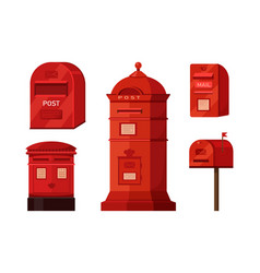 Red English Mailbox Set Postbox For Paper Letters