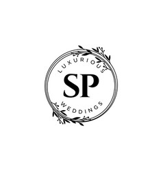 Sp Initials Letter Wedding Monogram Logos