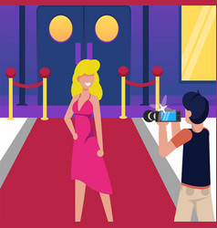 Woman On Red Carpet Photo Celebrity Cartoon