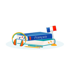 French Learning Flat Concept