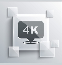 Grey 4k Ultra Hd Icon Isolated On Background