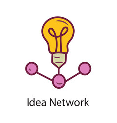 Idea Network Fill Outline Icon Design