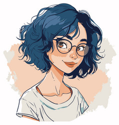 Portrait Of A Beautiful Young Woman With Glasses