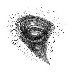 Tornado Swirl With Debris Particles