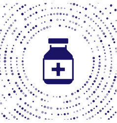 Blue Medicine Bottle And Pills Icon Isolated On