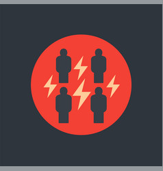 Conflict Icon With People Flat Design