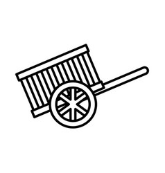 Wooden Wheelbarrow Icon Line Style