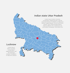 Map Indian State Uttar Pradesh