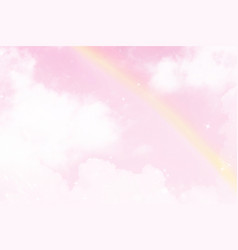 Pink Background Aesthetic Rainbow Cloudy Sky