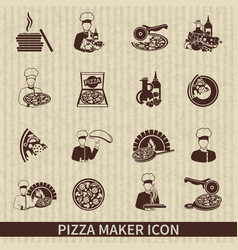 Pizza Maker Icon Black