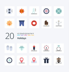 20 Holidays Flat Color Icon Pack Like Festival