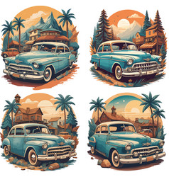 Fantastic Tshirt Vintage Car Summer Set