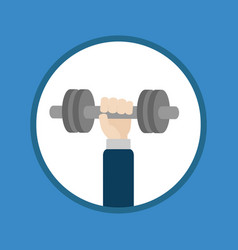 Hand Holding Dumbell Round Icon Sport Fitness