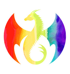 Rainbow Dragon Logo Icon With The Symbol