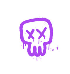 Urban Graffiti Emoji Skull Sprayed In Purple