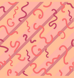 Curvy Lines On Striped Peach Backdrop Pattern