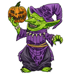 Halloween Goblin Hat And Robe Cartoon Clipart