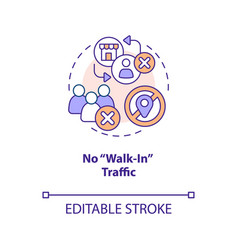 No Walk-in Traffic Concept Icon