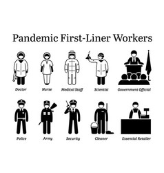 Virus Pandemic First-liner Workers Icons