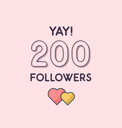 Yay 200 Followers Celebration Greeting Card