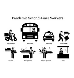 Virus Pandemic Second-liner Workers Icons Food