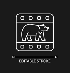 Wildlife Documentary White Linear Icon For Dark