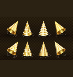 Golden Party Hats With Patterns Mockup