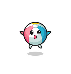 Beach Ball Character Is Jumping Gesture