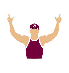 Football Fan With Hands Up Icon