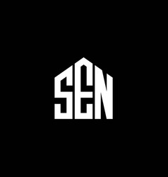 Sen Letter Logo Design On Black Background