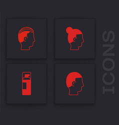 Set Hairstyle For Men And Shaving Gel Foam Icon