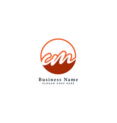 C M Cm Initial Letter Handwritten Signature Logo