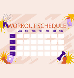 Hand Drawn Workout Routine Schedule Template