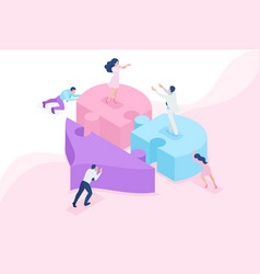 Isometric Bright Site Concept Acquaintance Love