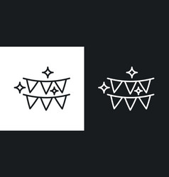 Party Flag Icon Set Triangle Shape Festive