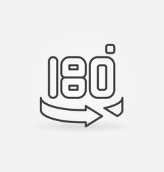 180 Degree Concept Icon Or Logo In Thin