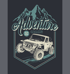 Adventure Vehicle On Mountains Background