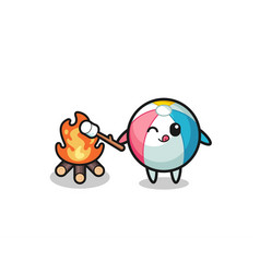 Beach Ball Character Is Burning Marshmallow