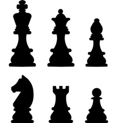 Set Of Chess Icons Black Silhouette