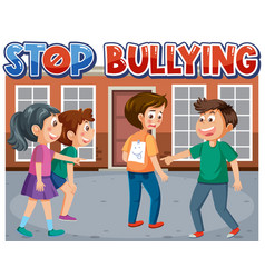 Stop Bullying Text With School Kids